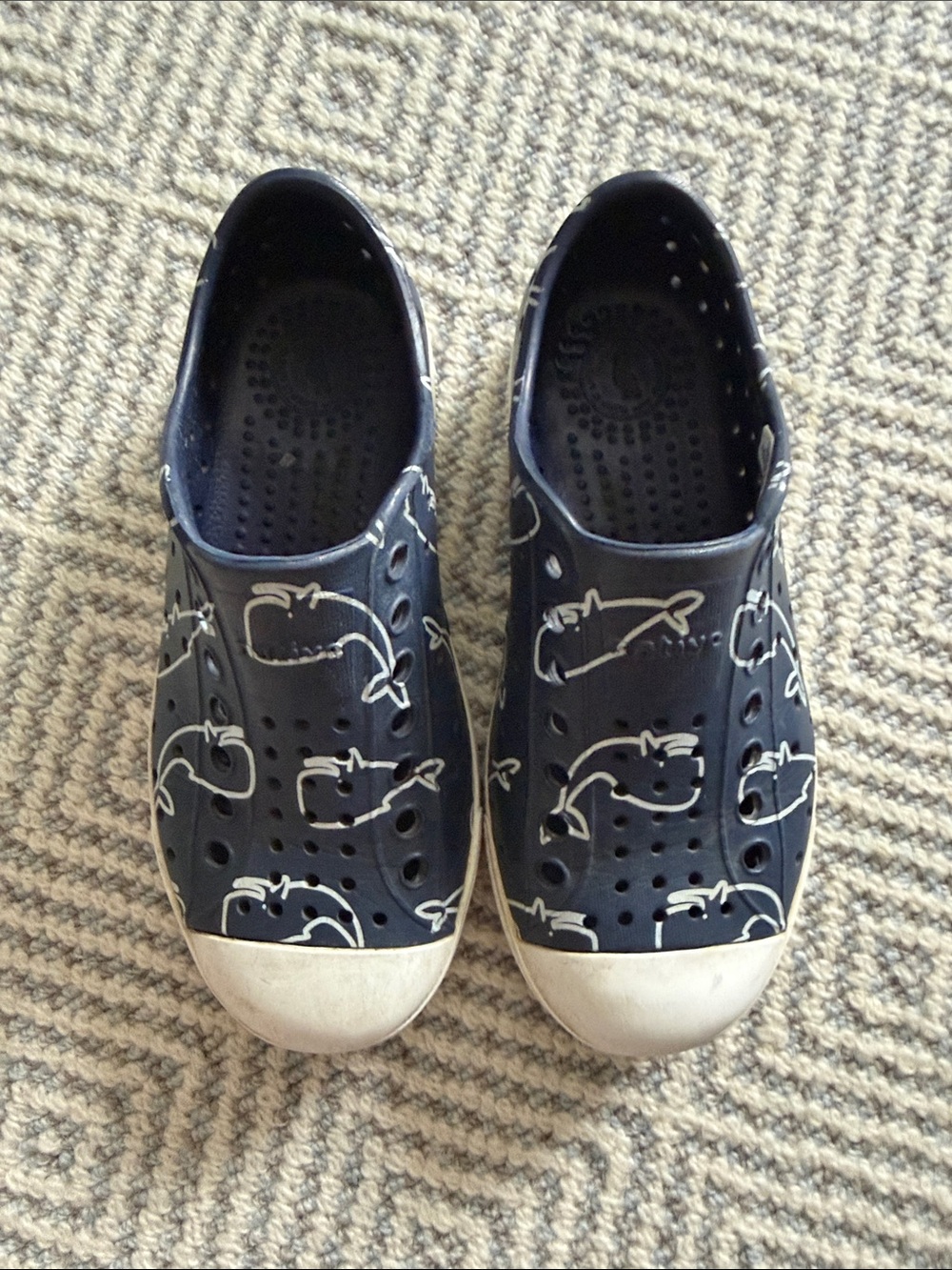 Native Kids Shoes - Navy and White